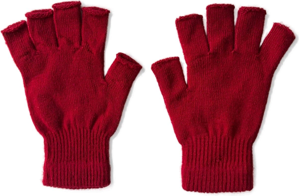 Handschoenen zonder Vingers - Vingerloze Handschoenen Dames - One Size - Polswarmers - Zonder Vingertoppen - Rood — afbeelding 1