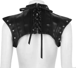 Bondage kraag van leer - Lederen BDSM Harnas - Bovenstuk - Halve tank top - Met gespsluitingen - Erotisch kostuum - Rollenspel — thumbnail 4