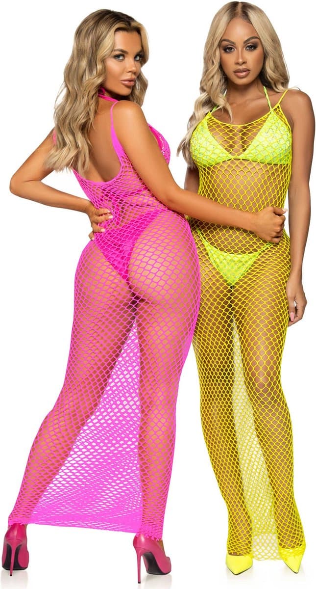 Woven twist net maxi dress — afbeelding 1