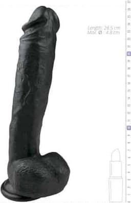 EasyToys - Realistische Dildo met Balzak - Dildo met Zuignap - 26,5 cm - Dildo's - Sex Toys voor Vrouwen en Mannen - Dildo Mannen Anaal - Zwart — thumbnail 6