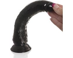 Dildo Fantasy Pleasure 'being fetish', Dildo met zuignap - Siliconen - zwart, 21 cm lang.