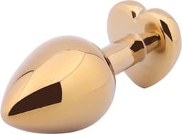 Banoch - Buttplug Coeur d'Or Rose Small - Goud Metaal - Hart - Diamant Steen Roze — thumbnail 5