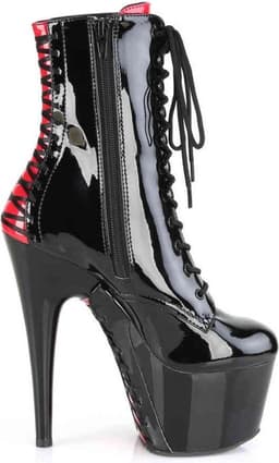Pleaser - ADORE1020FH Plateau Laarzen, Paaldans schoenen - Paaldans schoenen - 42 Shoes - Zwart/Rood — thumbnail 5