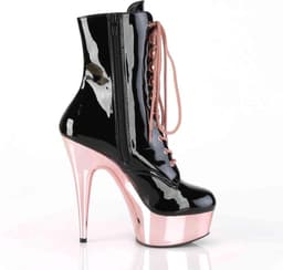 Pleaser Enkellaars -44 Shoes- DELIGHT-1020 US 13 Zwart/Roze — thumbnail 5