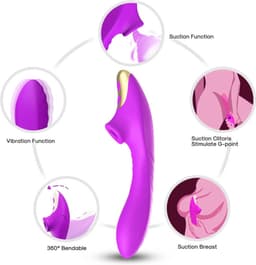 Vibrator DUDU vibration & suction massager voor vrouwen-waterdicht-clitoris stimulator-krachtig-oplaadbaar-hypoallergeen-vagina-seks speeltjes-Valentijnsdag — thumbnail 3