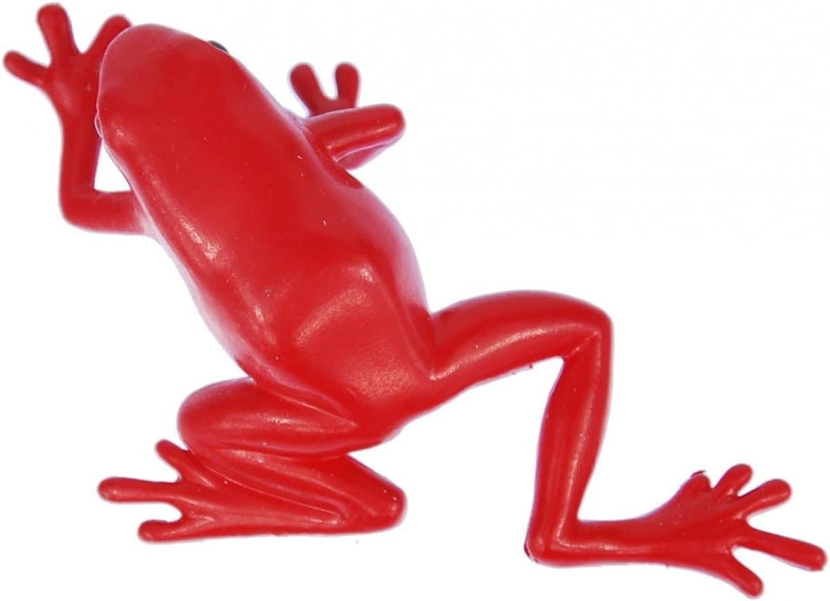 Rode kikker rubberen broche aardbei kikker dendrobates pumilio pijl gifkikker boomgaars rood giftige kikker regenwoud dendrobaten - handgemaakte modesieraden I reversspeld button pinnen — afbeelding 1