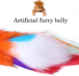 Kattenspeelgoed Realistische Vogel Kitten Achtervolging Bungelend Speelgoed Zachte Veer Handgemaakt Imitatie Mus Simulatie Papegaai Stimuleert Huisdierinstincten (Oranje) — thumbnail 5