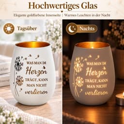 Bedrouwgeschenk windlicht met gravure en 10 theelichtjes — thumbnail 2