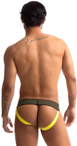 665 - Rally Jockstrap - Zwart/Geel XXL — thumbnail 2