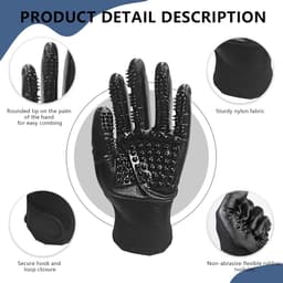 Handschoenen + 1 stuk Pet Flea Comb Dog Cat Universal Bath Massage Brush de Shedding Gloves Clean de-Shedding Comb Links en Rechts Hand Universeel — thumbnail 2