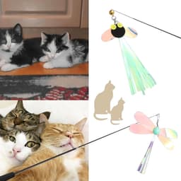 6 stuks reserveveren voor katten, speelgoed, kattenveer, gesorteerde veer, kat, interactief speelgoed, reserveveren voor kat met bel, grappige kattenstaaf voor vermaak (A) — thumbnail 5