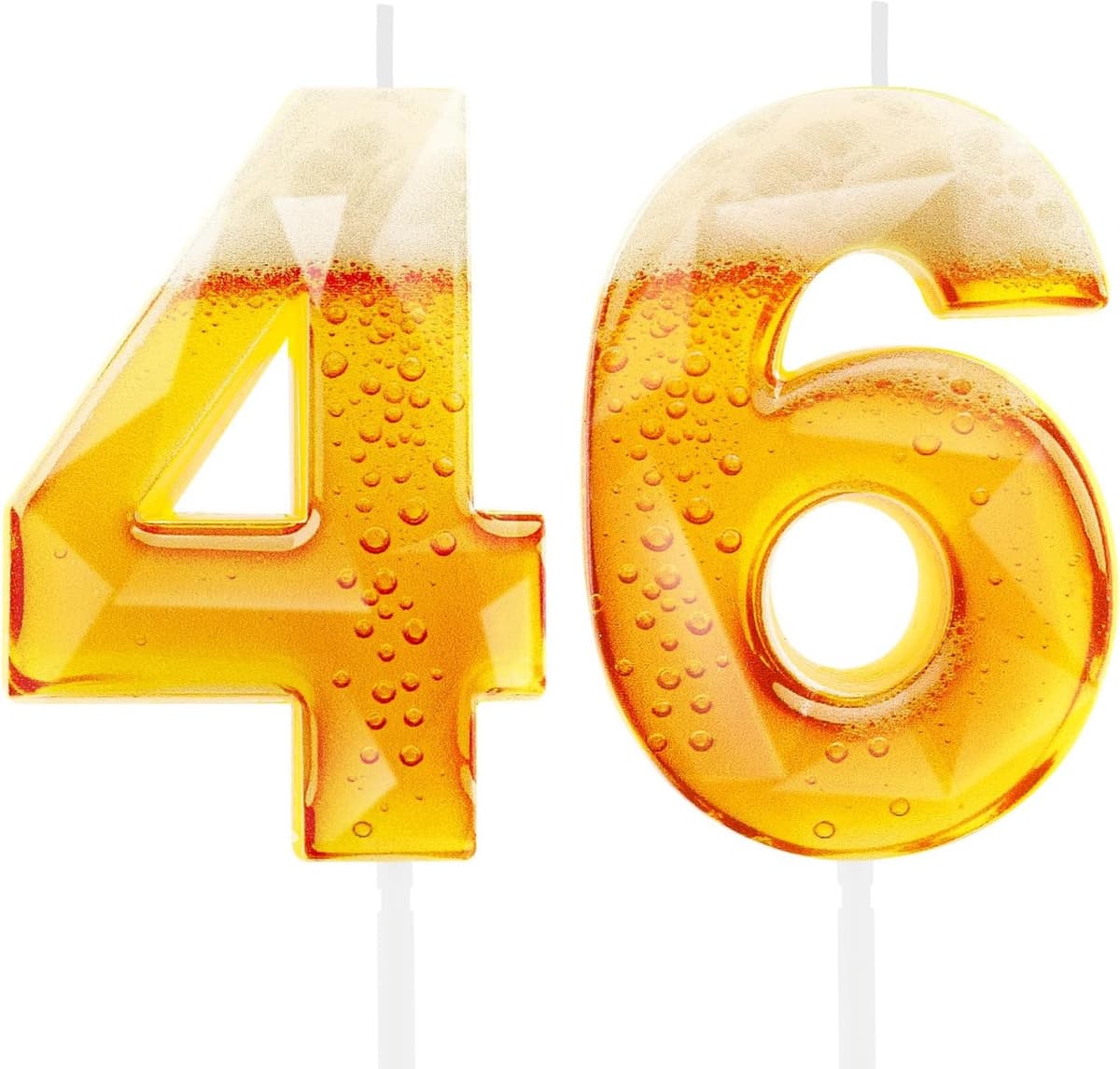 Verjaardagskaarsen met bierthema - 46 jaar - leuk ontwerp - feestdecoraties voor mannen - Velnivo — afbeelding 1