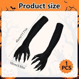 Nagels Zwarte Kleding Accessoires - Halloween Klauw Handschoenen voor Cosplay, Carnaval, Feestjes en Themapartijen - 48×9.5 cm Unisex Maat — thumbnail 3