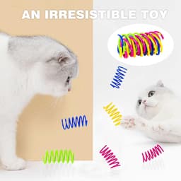 16 stuks gekleurd plastic veerspeelgoed voor katten, interactief huisdierspeelgoed voor luie mensen om katten te plagen en kattenspringspeelgoed — thumbnail 3