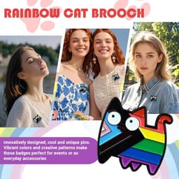 Pins, emaille badge voor kleding, Pride Accessoires Ally Pin, rugzak, LGBTQ+ accessoires, Rainbow Friends accessoires, kattenpins, cadeau-idee voor Pride Month (regenboog) — thumbnail 4