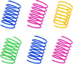 30 stuks kattenspeelgoed voor katten, brede kleurrijke spiraalveren, kattenspeelgoed, kunststof spiraalveren voor katten, kittens, huisdieren (willekeurige kleur) — thumbnail 1