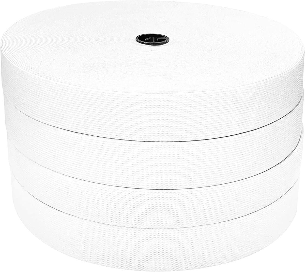 Elastische Band - Doe-het-zelf Projecten, Plat Elastiek, Broekband (Wit, 50m x 25mm) — afbeelding 1