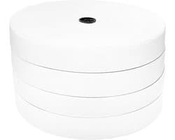 Elastische Band - Doe-het-zelf Projecten, Plat Elastiek, Broekband (Wit, 50m x 25mm)