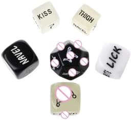 6x Erotische dobbelstenen - Sex dice - Sex dobbelstenen - Erotiek - Romantisch - 36 opties - Inclusief fluwelen zakje - Jonyx — thumbnail 2