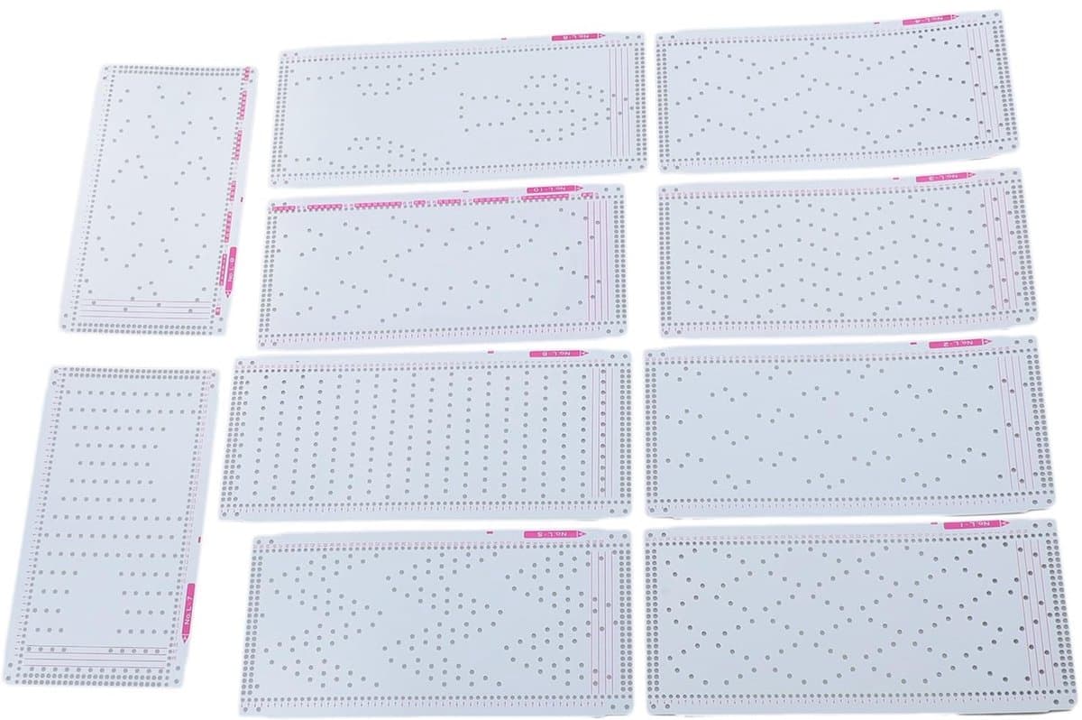 Dailygoods- Punching Cards Set - 10 Stuks - Professionele Plastic Kaarten - Voor Silver Reed Breimachine - Gebruiksvriendelijk - 10 Patronen - Breipatroonkaarten — afbeelding 1