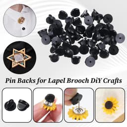 100 stuks rubberen pin achterkant, vlinderpin back steeksluiting, ronde vervanging speld voor knutselen, doe-het-zelf sieraden, uniform badge, spelden maken van sieraden — thumbnail 5