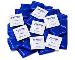 JOYDIVISION Nature condooms 100 stuks - Transparante premium condooms van natuurrubberlatex, 53mm standaardmaat, 0,07mm wanddikte, extra veilig & dermatologisch getest