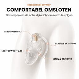 DOWO® - Kuisheidskooi - Peniskooi - Kuisheidskooi voor Mannen - Chastity cage - ABS - Transparant - 3 Maten — thumbnail 3