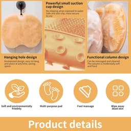 Foot Cleaner - 3D Massage Foot Mat with 75 Suction Cups, Easy Cleaning without Bending, Soft TPR Brushes, Relief of - ShopVlot — thumbnail 2