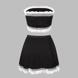 Sexy kostuum serveerster - 7-delig - doorzichtig kant - perfect voor rollenspel - ShopVlot — thumbnail 3