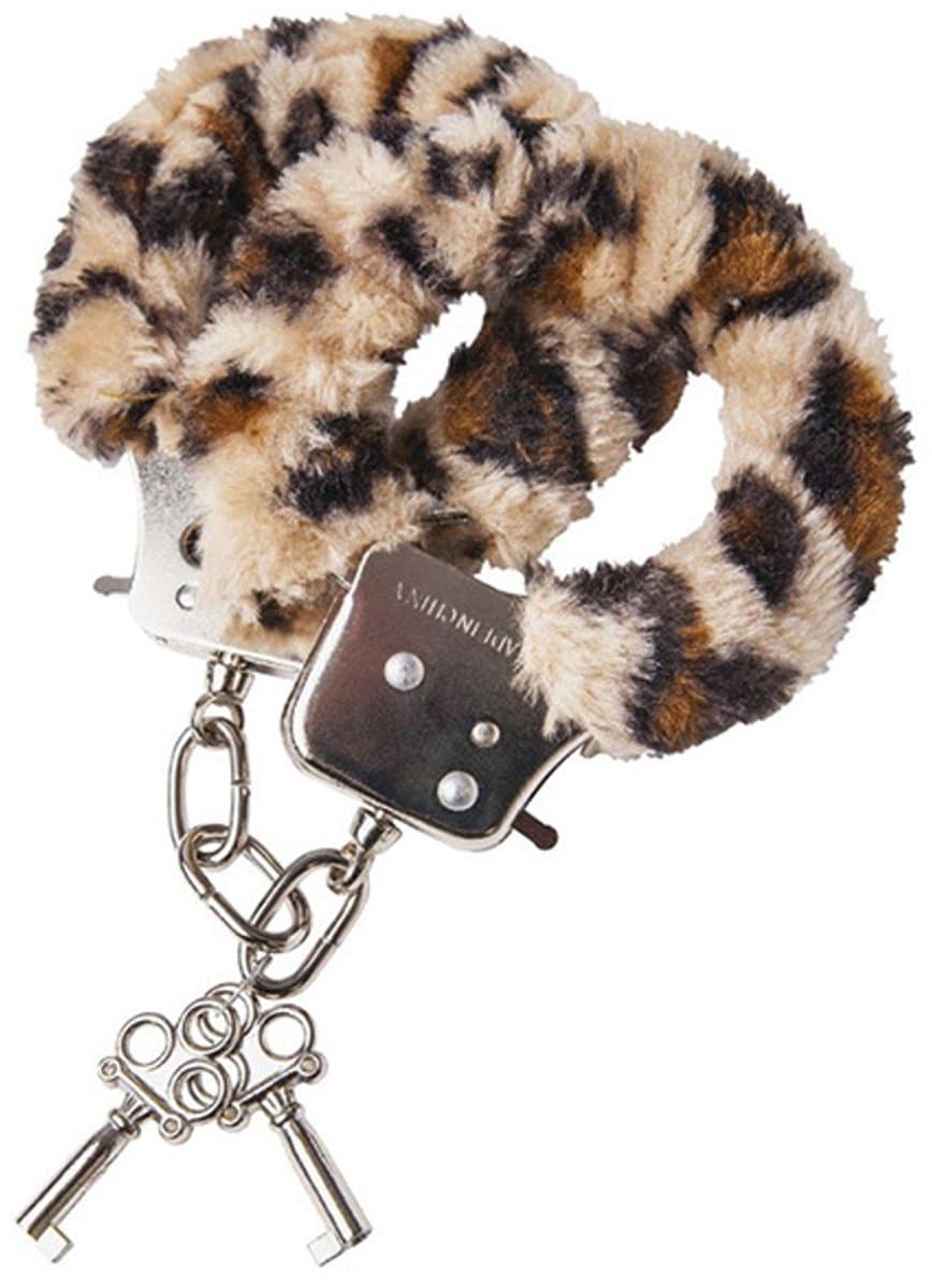 Handboeien pluche - Fluffy handboeien - Hand cuffs - Roleplay - Erotische speeltjes - Seksspeeltje - Vastbinden - Erotiek - Inclusief 2 sleuteltjes - Panterprint - Jonyx — afbeelding 1