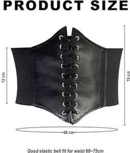 Corset voor Vrouwen - Elegante Zwarte Leren Corset met Ribbons - Perfect voor Kostuums en Avondjurken — thumbnail 2