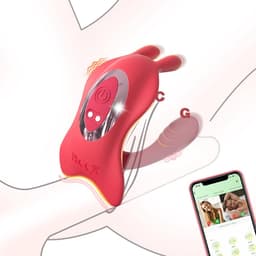 Daity Vibrator met afstandsbediening via app voor stellen, seksspeeltjes voor volwassenen, vibrator voor in de slip met konijnenstimulator voor G-spot, clitoris en penis, seksspeeltje voor vrouwen — thumbnail 1