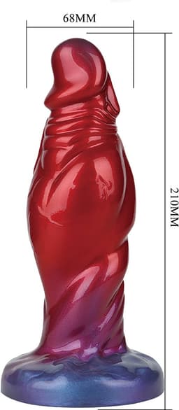 Power Monsters - Shadow Behemoth - Opblaasbare Monster Dildo - 22 cm - Rood/Blauw — thumbnail 6