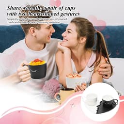 Kusjes Mok Set - Koffie Kopjes - Romantische Momenten - Uniek Ontwerp - 500ml Capaciteit - Wit — thumbnail 5