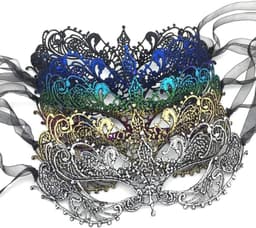 Lace masquerade mask voor mannen en vrouwen, sexy half gezicht masker voor Halloween, carnaval, feest en bal evenementen — thumbnail 5
