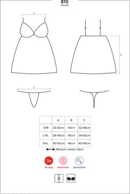 Obsessive Babydoll Setje Met Kant - Zwart - L/XL — thumbnail 16