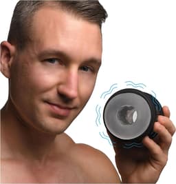 Love Botz - Masturbator - 10X Cyber Stroke Vibrating Stroker - Dubbele open uiteinden - zwart — thumbnail 9