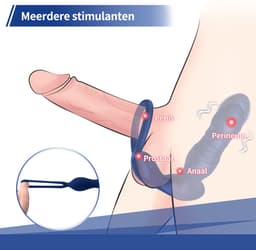 IntiMate® Palos - Anale Vibrator voor Mannen - Prostaatstimulator met Afstandsbediening - 7 Vibratie & Pulsatiestanden - Ballenstimulator - Stotende Buttplug met Penisring - Anale Dildo met Dubbele Cockring - Blauw — thumbnail 4