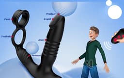 IntiMate® PleasurePulse Prostaat Massager Mannen met Dubbele Cockring - 7 Vibratie- en Stootstanden - Vibrerende Buttplug Met Afstandsbediening en App - Prostaat Stimulator - Luxe Anale Dildo met Penisringen - Alles-in-1 Sex Toys voor Mannen — thumbnail 9