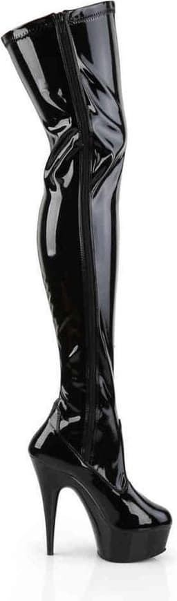 Pleaser - DELIGHT-3050 Plateau overknee Laarzen - US 11 - 41 Shoes - Zwart — thumbnail 5