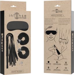 INTENSE FETISH | Intense Fetish - Erotic Playset 1 With Handcuffs, Blind Mask And Flogger — thumbnail 4