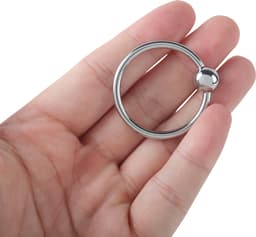 Banoch | Glansring Veronica Ø 40 mm | zilverkleurige metalen eikelring | cockring — thumbnail 3