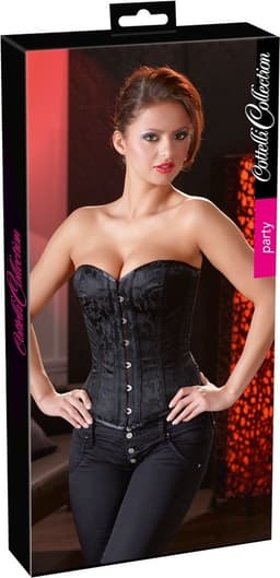 Cottellli Collection –  Korset met Verwijderbare Bretels en Vetersluiting Seductief Variant – Maat L - Zwart — thumbnail 3