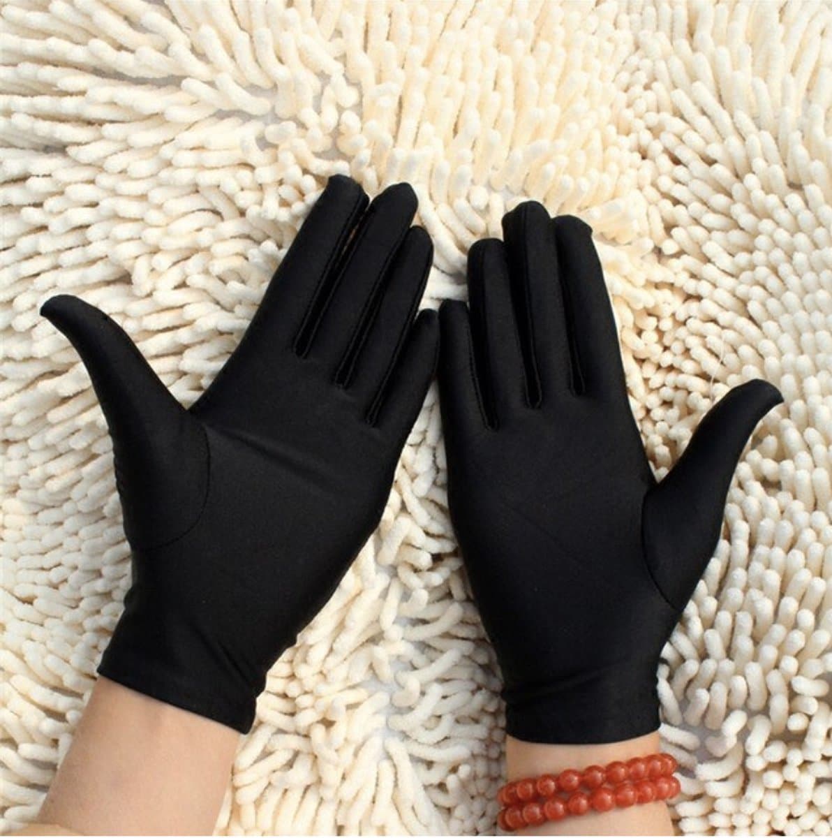 Beschermende Handschoenen Zwart - Handschoenen - Eczeemhandschoen – Black Gloves - Jewelry Handschoen - Werk Handschoen - Beauty salon handschoenen - Veiligheid Handschoen Lichtgewicht Unisex Zacht MAAT L / 2 Paar ----- XXO® — afbeelding 1