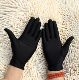 Beschermende Handschoenen Zwart - Handschoenen - Eczeemhandschoen – Black Gloves - Jewelry Handschoen - Werk Handschoen - Beauty salon handschoenen - Veiligheid Handschoen Lichtgewicht Unisex Zacht MAAT L / 2 Paar ----- XXO® — thumbnail 1