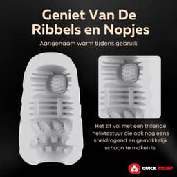 Quick Relief Egg Stroker™ - Masturbator ei - Pocket Pussy - Aftrek Eitje - Sex Toy voor Mannen - Wit — thumbnail 6