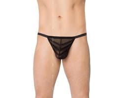 SoftLine Collection - Doorzichtige sexy G-string met wetlook zwart S t/m L