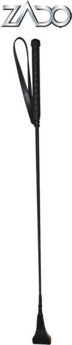 ZADO – 65 cm Lederen ‘Riding Crop’ met Polsband voor de Correctionele Tik – Zwart — thumbnail 1