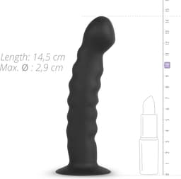 EasyToys - Siliconen Strap On - Gebogen - Strapon - Pegging - Strapon Voorbinddildo - Strapon Harnas - Voorbinddildo - Dildo - Dildo's - Zwart — thumbnail 7