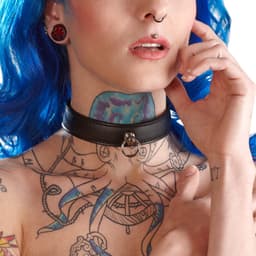 Bad Kitty – Kunstlederen Halsband met O-Ring om Slaven In Toom te Houden Verstelbaar – Zwart — thumbnail 4